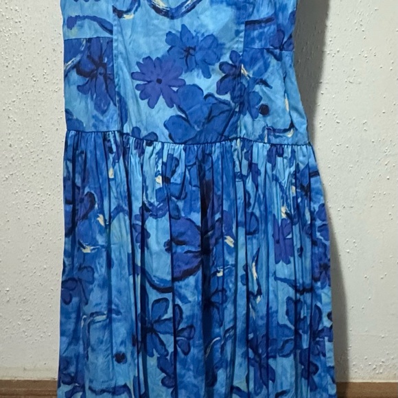 Moon River Shirred Drop-Waist Midi Dress Size Medium - Picture 9 of 14